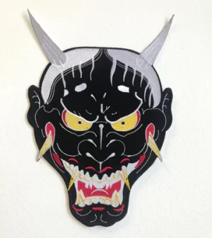 Demon Face cool colour Large Jacket Sew on Embroidered Patch