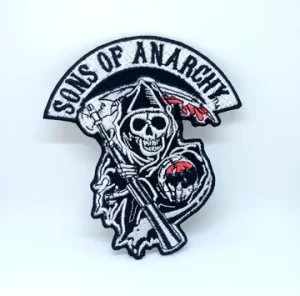 Sons of Anarchy Skull Biker Jacket Iron on Sew on Embroidered Patch